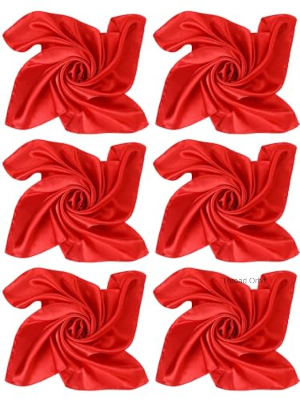 Polyester Chiffon Square Scarf Set 6pc 50s Neck Head Wrap